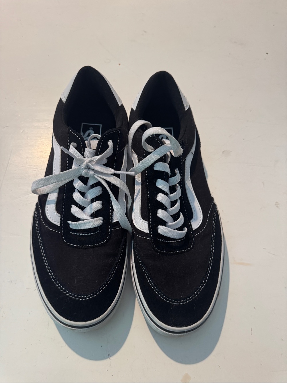 Vans Black and White Low-Top Skate Sneakers